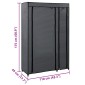 vidaXL Ντουλάπα Αναδιπλούμενη Γκρι 110 x 45 x 175 εκ. Υφασμάτινη