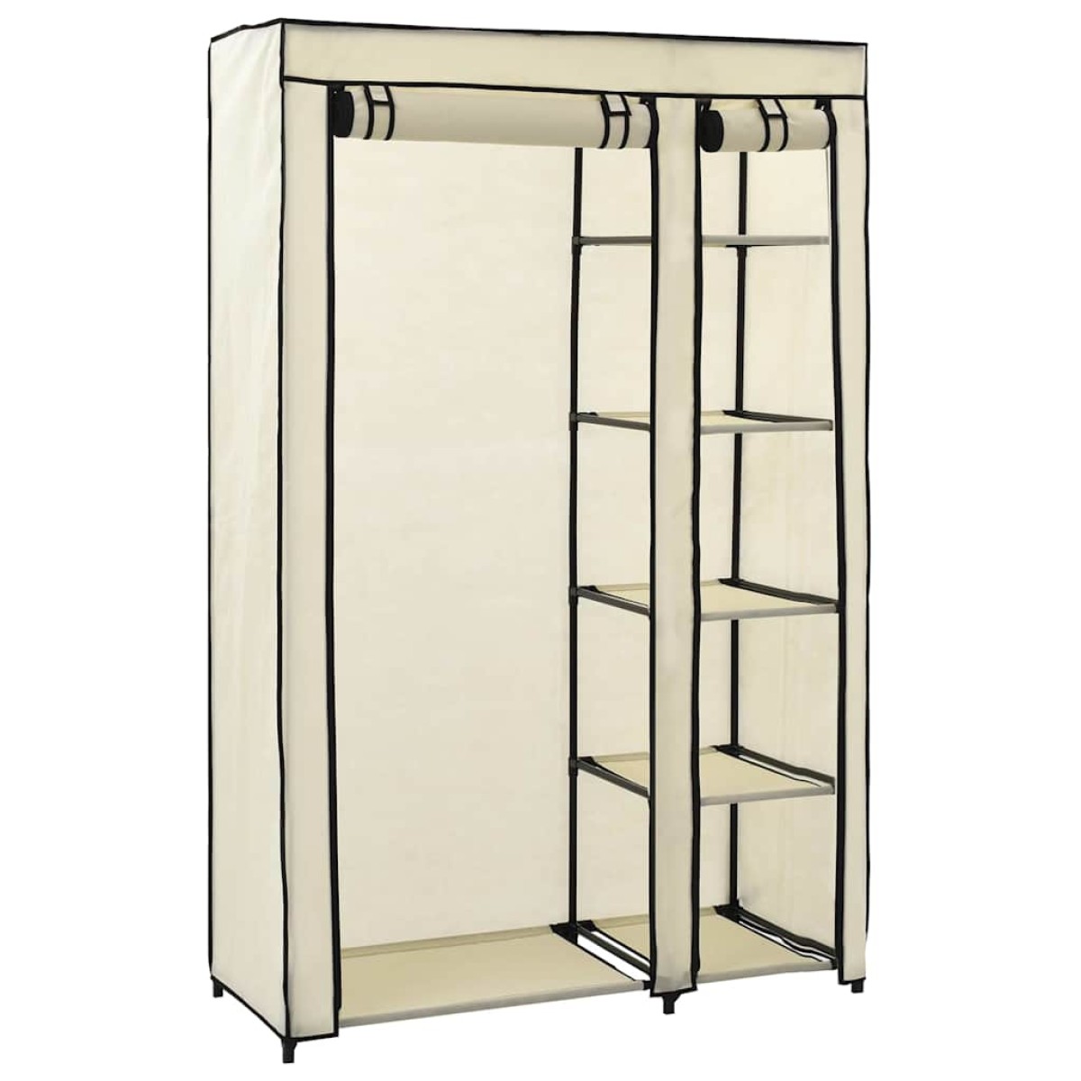 282424 vidaXL Folding Wardrobes 2 pcs Cream 110x45x175 cm Fabric