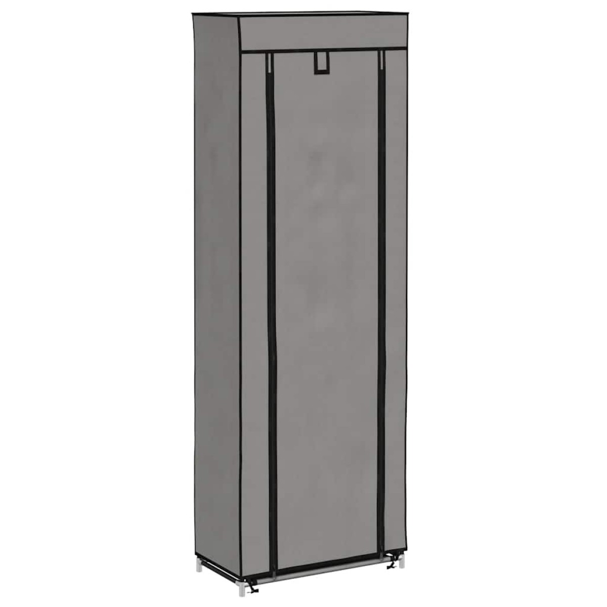 vidaXL Παπουτσοθήκη με Κάλυμμα Γκρι 57 x 29 x 162 εκ. Υφασμάτινη