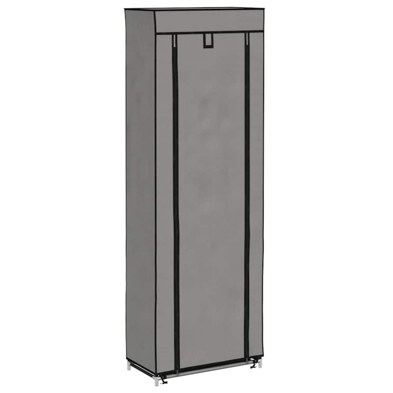 vidaXL Παπουτσοθήκη με Κάλυμμα Γκρι 57 x 29 x 162 εκ. Υφασμάτινη