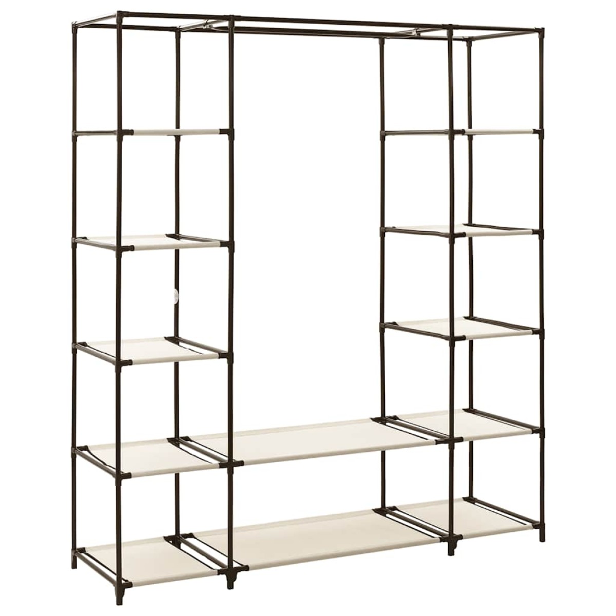 vidaXL Ντουλάπα με Ράφια / Σωλήνες Κρεμ 150x45x176 εκ. Υφασμάτινη