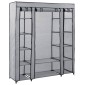 vidaXL Ντουλάπα με Ράφια / Σωλήνες Γκρι 150x45x176 εκ. Υφασμάτινη