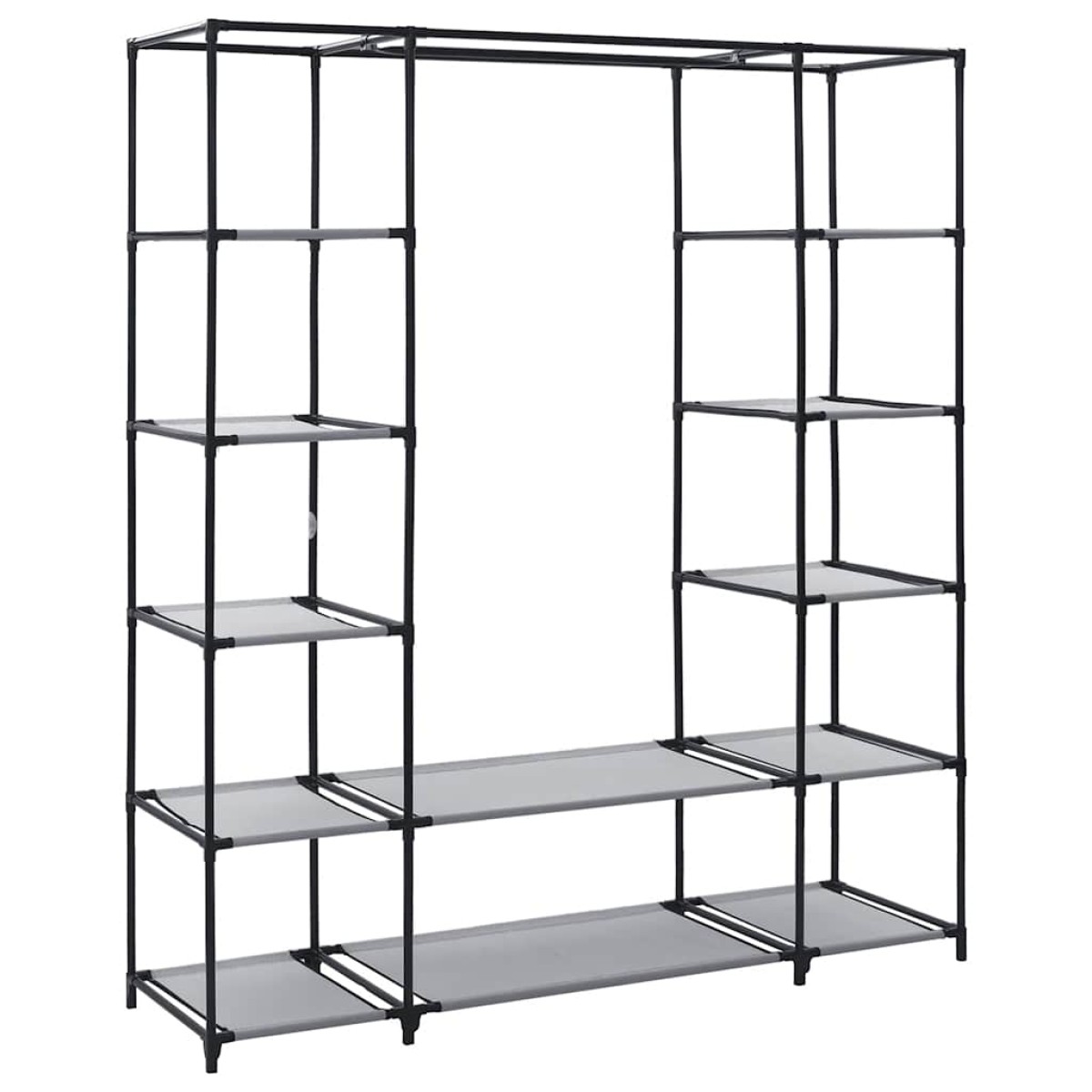vidaXL Ντουλάπα με Ράφια / Σωλήνες Γκρι 150x45x176 εκ. Υφασμάτινη