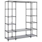 vidaXL Ντουλάπα με Ράφια / Σωλήνες Γκρι 150x45x176 εκ. Υφασμάτινη
