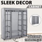 vidaXL Ντουλάπα με Ράφια / Σωλήνες Γκρι 150x45x176 εκ. Υφασμάτινη