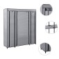 vidaXL Ντουλάπα με Ράφια / Σωλήνες Γκρι 150x45x176 εκ. Υφασμάτινη