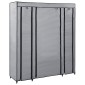 vidaXL Ντουλάπα με Ράφια / Σωλήνες Γκρι 150x45x176 εκ. Υφασμάτινη