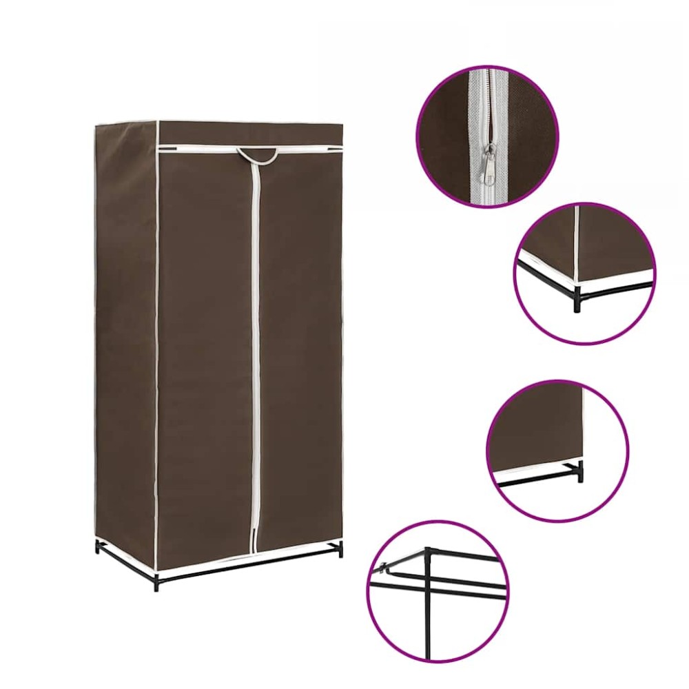 vidaXL Ντουλάπα Καφέ 75x50x160 εκ.