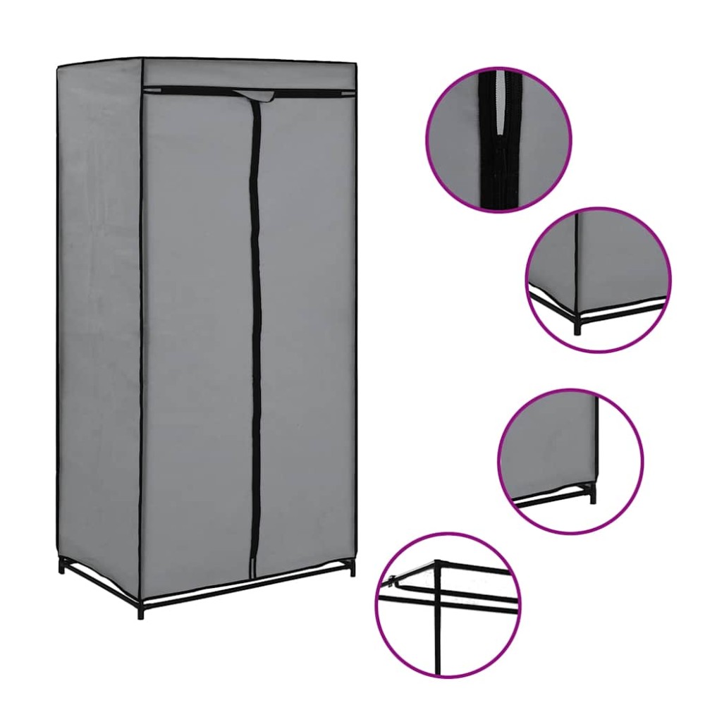 vidaXL Ντουλάπα Γκρι 75x50x160 εκ.