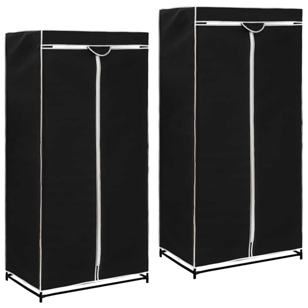 vidaXL Ντουλάπες 2 τεμ. Μαύρες 75x50x160 εκ.