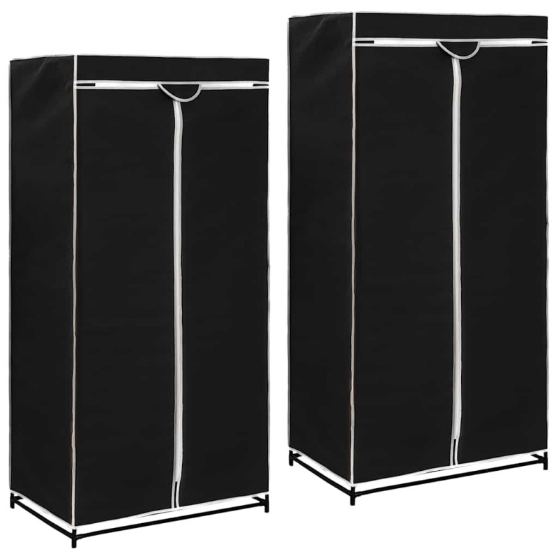 vidaXL Ντουλάπες 2 τεμ. Μαύρες 75x50x160 εκ.