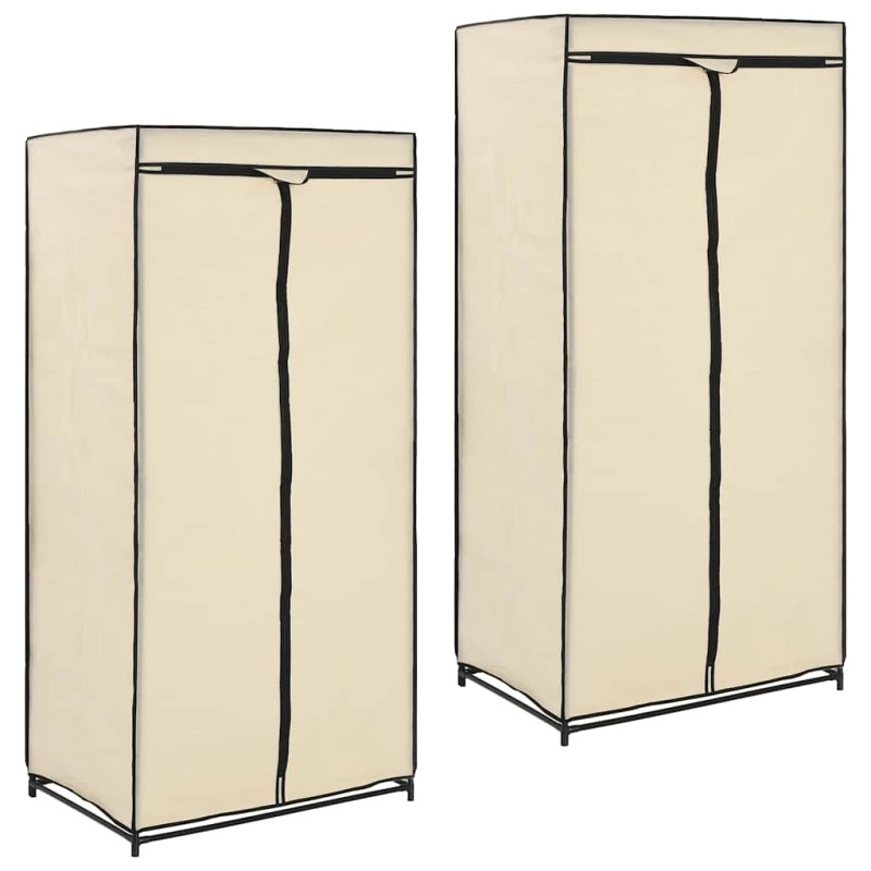 vidaXL Ντουλάπες 2 τεμ. Κρεμ 75x50x160 εκ.