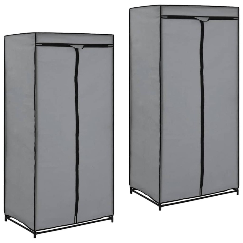 vidaXL Ντουλάπες 2 τεμ. Γκρι 75 x 50 x 160 εκ.