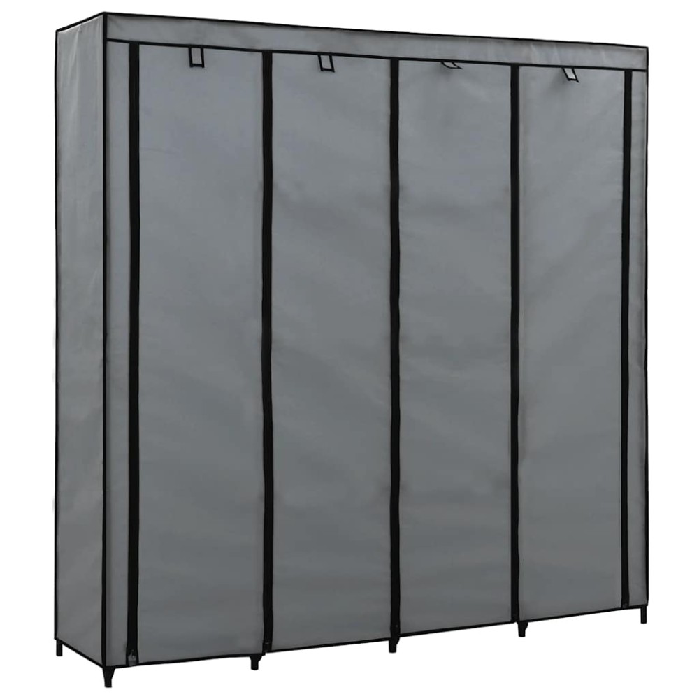 vidaXL Ντουλάπα με 4 Αποθηκευτικά Τμήματα Γκρι 175 x 45 x 170 εκ.