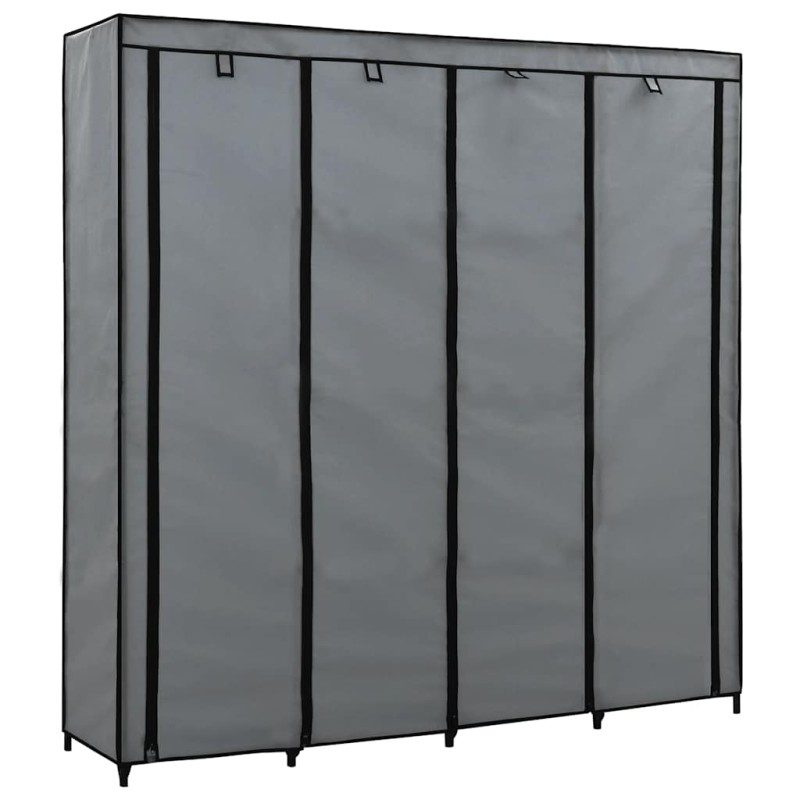 vidaXL Ντουλάπα με 4 Αποθηκευτικά Τμήματα Γκρι 175 x 45 x 170 εκ.