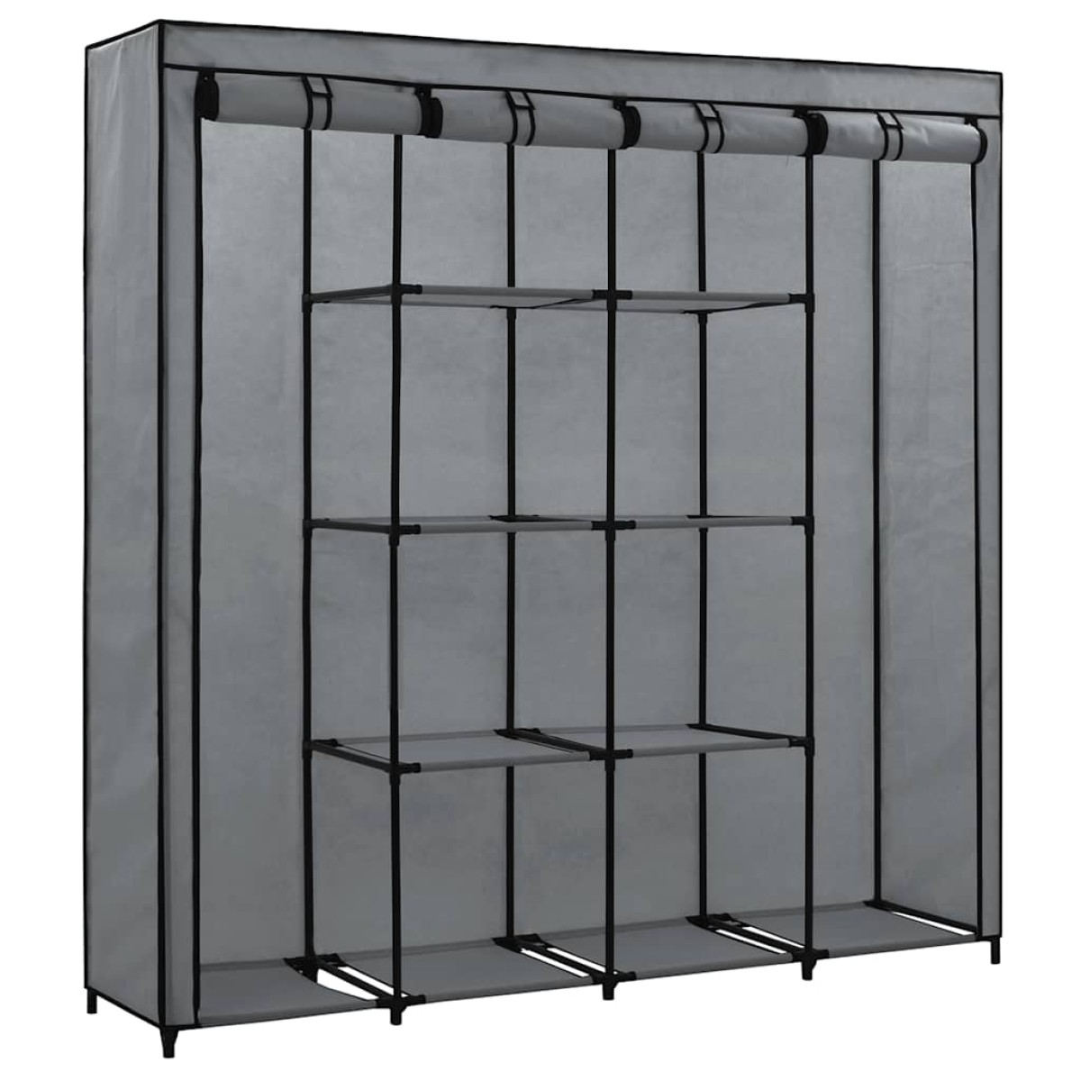 vidaXL Ντουλάπα με 4 Αποθηκευτικά Τμήματα Γκρι 175 x 45 x 170 εκ.