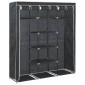 282453 vidaXL Wardrobe with Compartments and Rods Black 150x45x175 cm Fabric