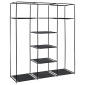 282453 vidaXL Wardrobe with Compartments and Rods Black 150x45x175 cm Fabric