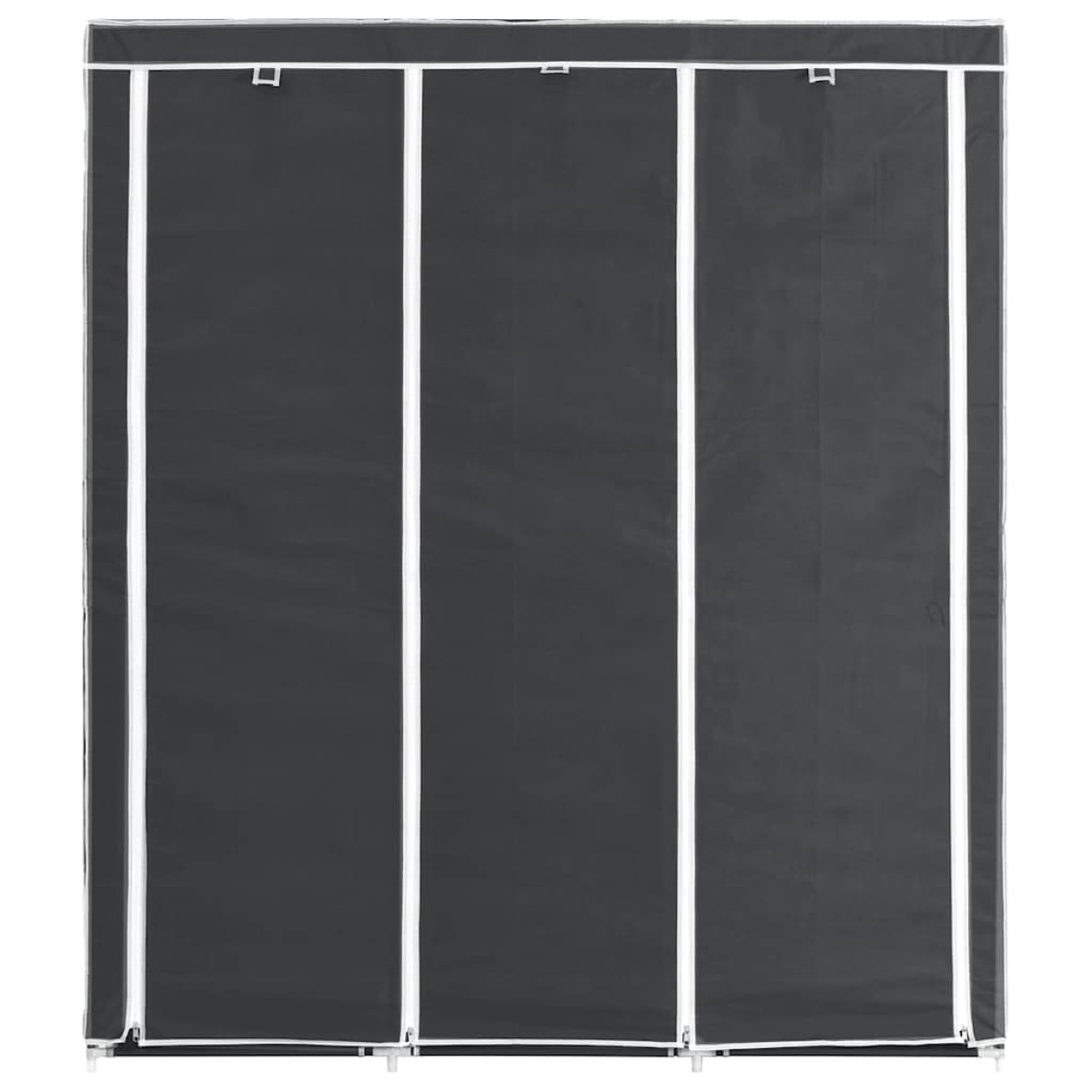282453 vidaXL Wardrobe with Compartments and Rods Black 150x45x175 cm Fabric