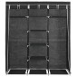 282453 vidaXL Wardrobe with Compartments and Rods Black 150x45x175 cm Fabric