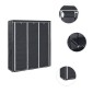 282453 vidaXL Wardrobe with Compartments and Rods Black 150x45x175 cm Fabric
