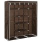282454 vidaXL Wardrobe with Compartments and Rods Brown 150x45x175 cm Fabric
