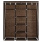 282454 vidaXL Wardrobe with Compartments and Rods Brown 150x45x175 cm Fabric