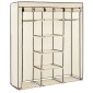 282455 vidaXL Wardrobe with Compartments and Rods Cream 150x45x175 cm Fabric