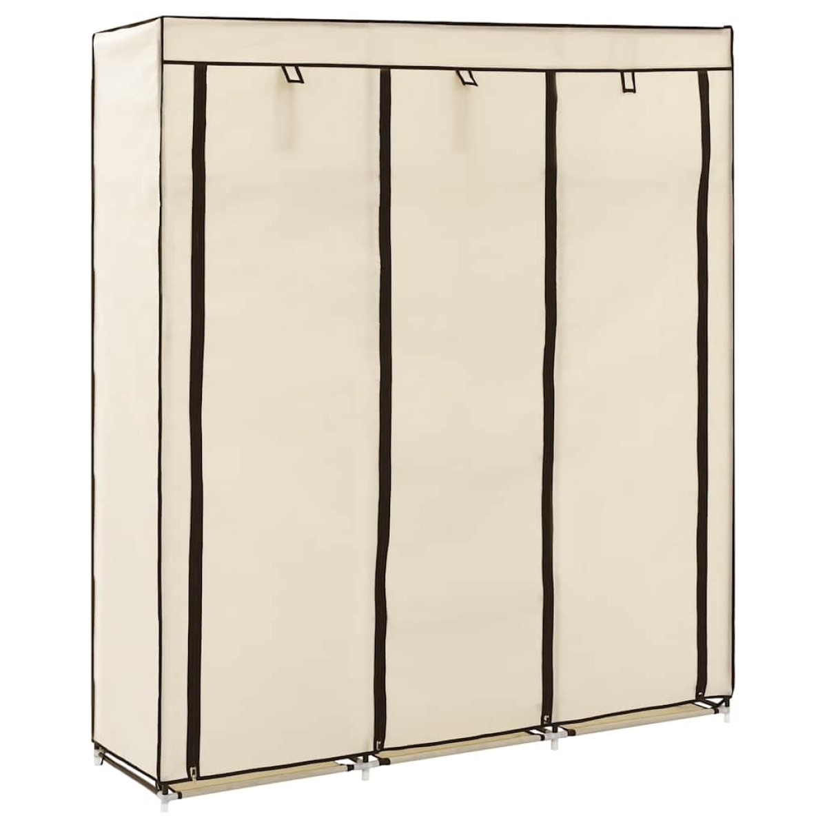 282455 vidaXL Wardrobe with Compartments and Rods Cream 150x45x175 cm Fabric
