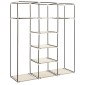 282455 vidaXL Wardrobe with Compartments and Rods Cream 150x45x175 cm Fabric