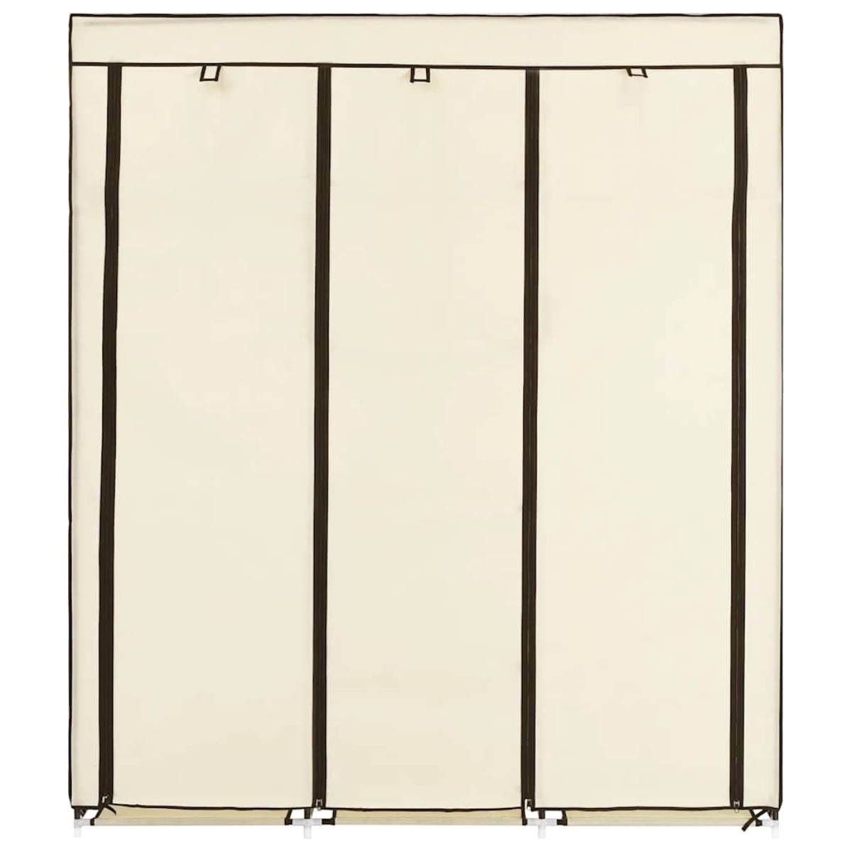 282455 vidaXL Wardrobe with Compartments and Rods Cream 150x45x175 cm Fabric