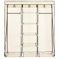 282455 vidaXL Wardrobe with Compartments and Rods Cream 150x45x175 cm Fabric