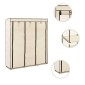 282455 vidaXL Wardrobe with Compartments and Rods Cream 150x45x175 cm Fabric