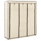 282455 vidaXL Wardrobe with Compartments and Rods Cream 150x45x175 cm Fabric