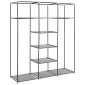 282456 vidaXL Wardrobe with Compartments and Rods Grey 150x45x175 cm Fabric