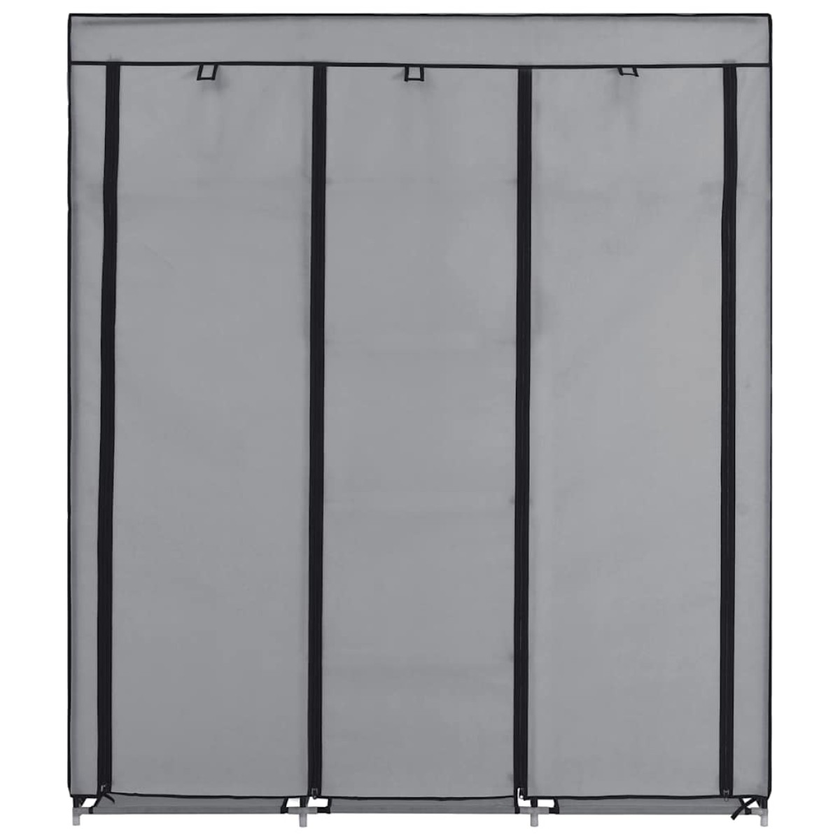282456 vidaXL Wardrobe with Compartments and Rods Grey 150x45x175 cm Fabric