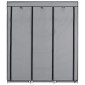 282456 vidaXL Wardrobe with Compartments and Rods Grey 150x45x175 cm Fabric