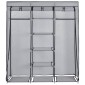 282456 vidaXL Wardrobe with Compartments and Rods Grey 150x45x175 cm Fabric