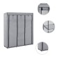 282456 vidaXL Wardrobe with Compartments and Rods Grey 150x45x175 cm Fabric