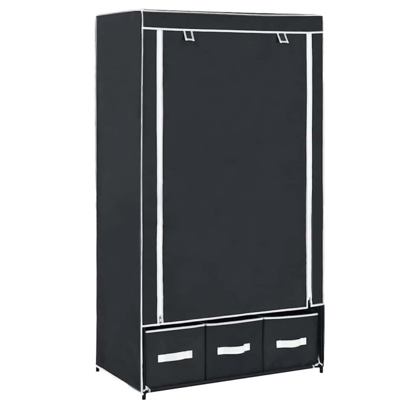 vidaXL Ντουλάπα Μαύρη 87x49x159 εκ. από Ύφασμα