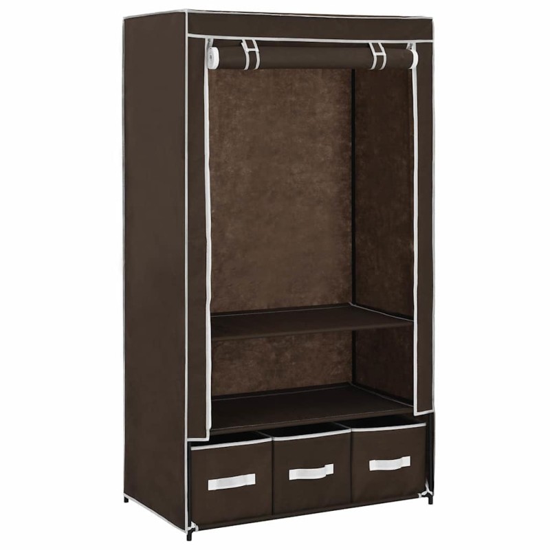 vidaXL Ντουλάπα Καφέ 87x49x159 εκ. Ύφασμα