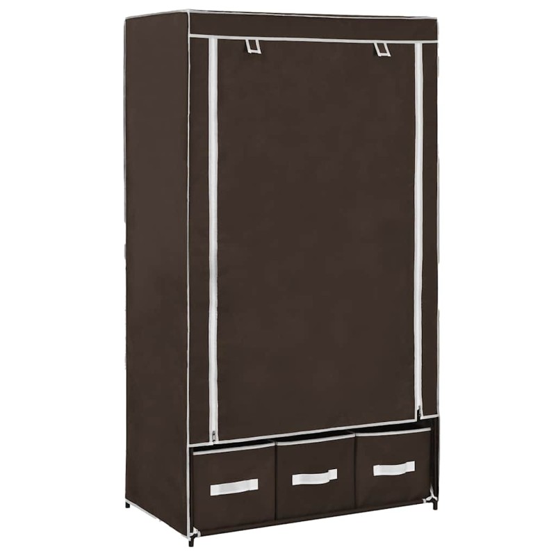 vidaXL Ντουλάπα Καφέ 87x49x159 εκ. Ύφασμα