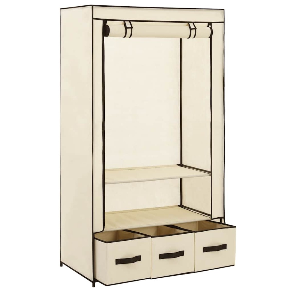 282459 vidaXL Wardrobe Cream 87x49x159 cm Fabric