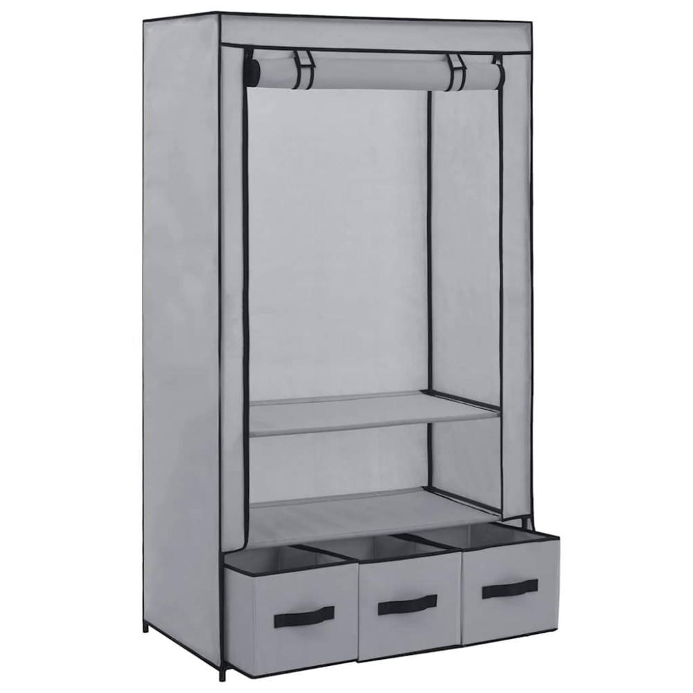 vidaXL Ντουλάπα Γκρι 87x49x159 εκ. Ύφασμα