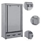 282460 vidaXL Wardrobe Grey 87x49x159 cm Fabric