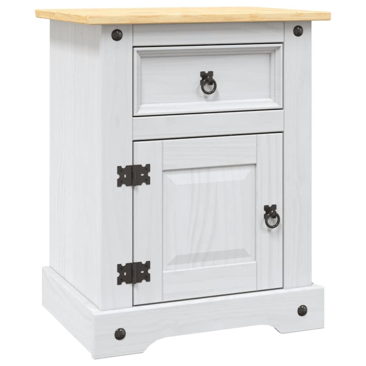 vidaXL Κομοδίνο Μεξικάνικο Στιλ Corona Λευκό 53x39x66 εκ. Ξύλο Πεύκου