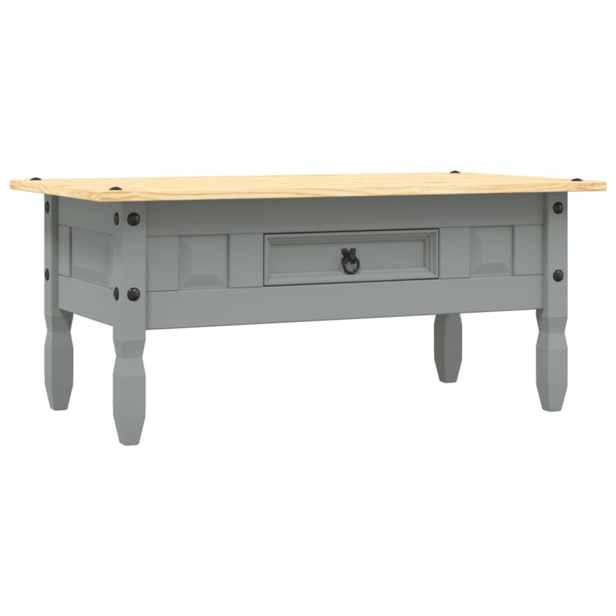 vidaXL Τραπέζι Σαλονιού Μεξικ. Στιλ Corona Γκρι 100x55x45 εκ. Πεύκο