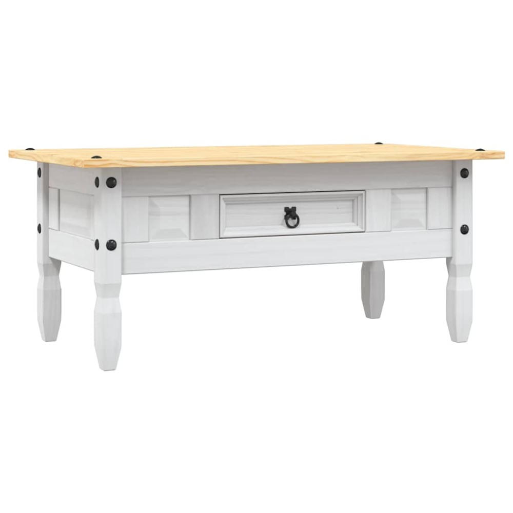 vidaXL Τραπέζι Σαλονιού Μεξικ. Στιλ Corona Λευκό 100x55x44 εκ. Πεύκο