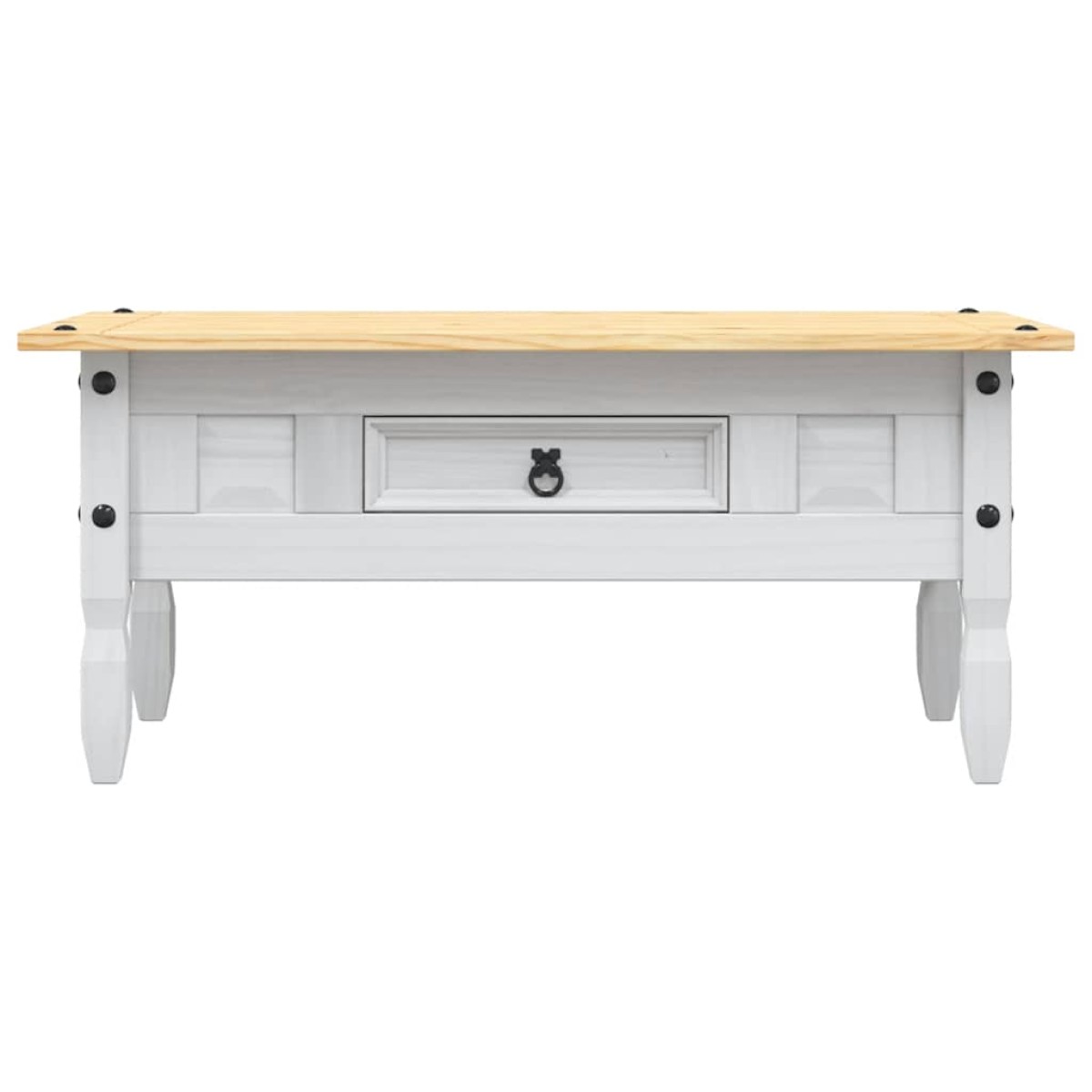 vidaXL Τραπέζι Σαλονιού Μεξικ. Στιλ Corona Λευκό 100x55x45 εκ. Πεύκο