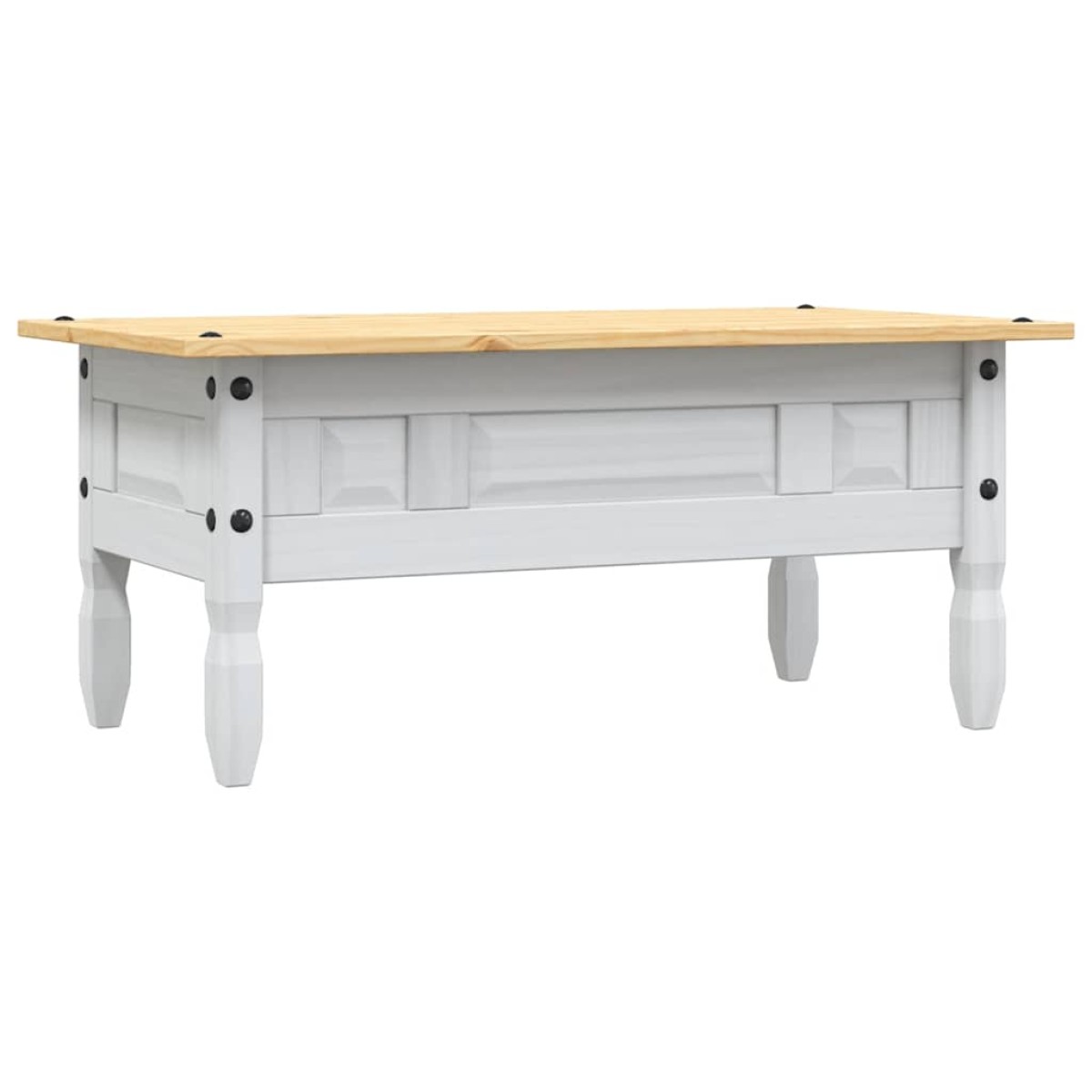vidaXL Τραπέζι Σαλονιού Μεξικ. Στιλ Corona Λευκό 100x55x45 εκ. Πεύκο